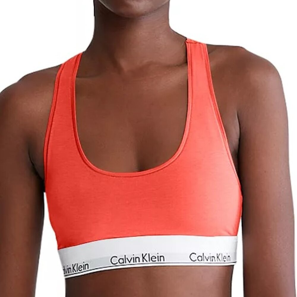Calvin Klein Women's Cotton Bralette, Red